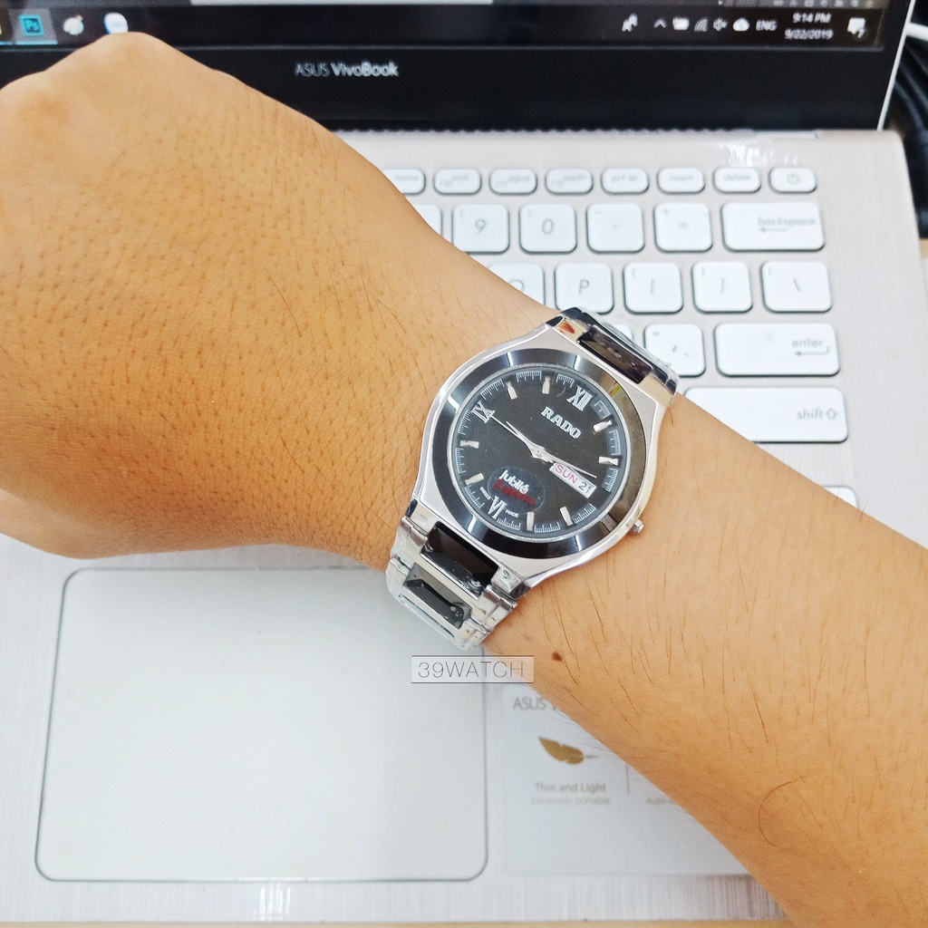 [TẶNG VÍ DA NAM] Đồng hồ Julibe nam RA65 NAMD màu đen, chất liệu dây inox kết hợp đá ceramic nguyên khối, mặt kính saphi | BigBuy360 - bigbuy360.vn