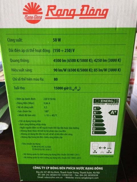 Bóng led 50w rạng đông