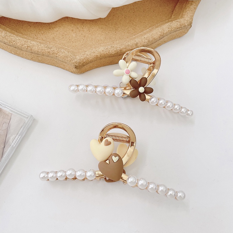 Kẹp tóc đính đá ngọc trai nhân tạo thời trang dành cho nữ