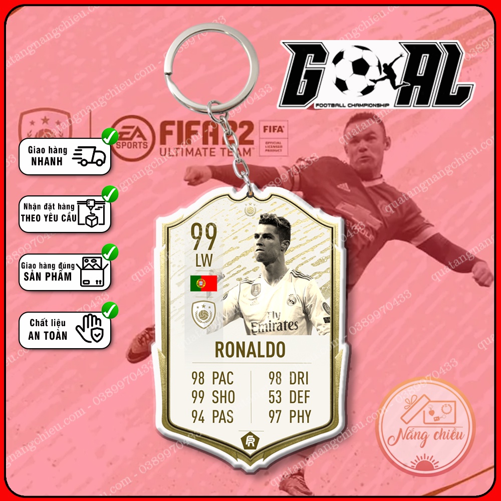 [ BGH ] Móc Khóa Icon Ronaldo, Móc khóa thẻ LEGEND - ☘️MÓC KHÓA THẺ CẦU THỦ☘️