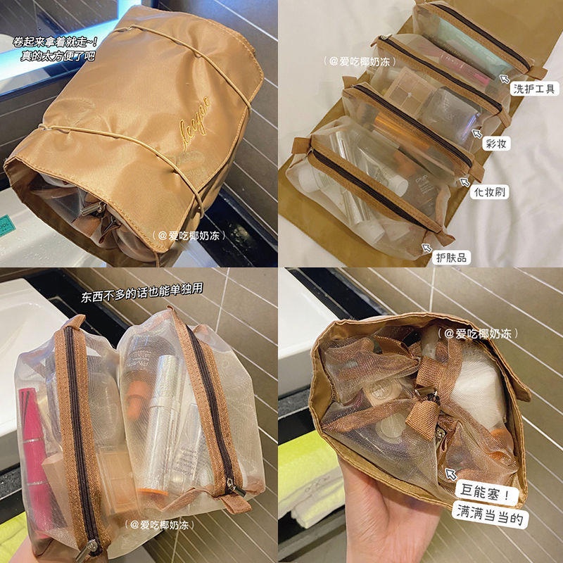 Set 4 Túi Đựng Mỹ Phẩm Khóa Kéo Đa Năng Tiện Dụng