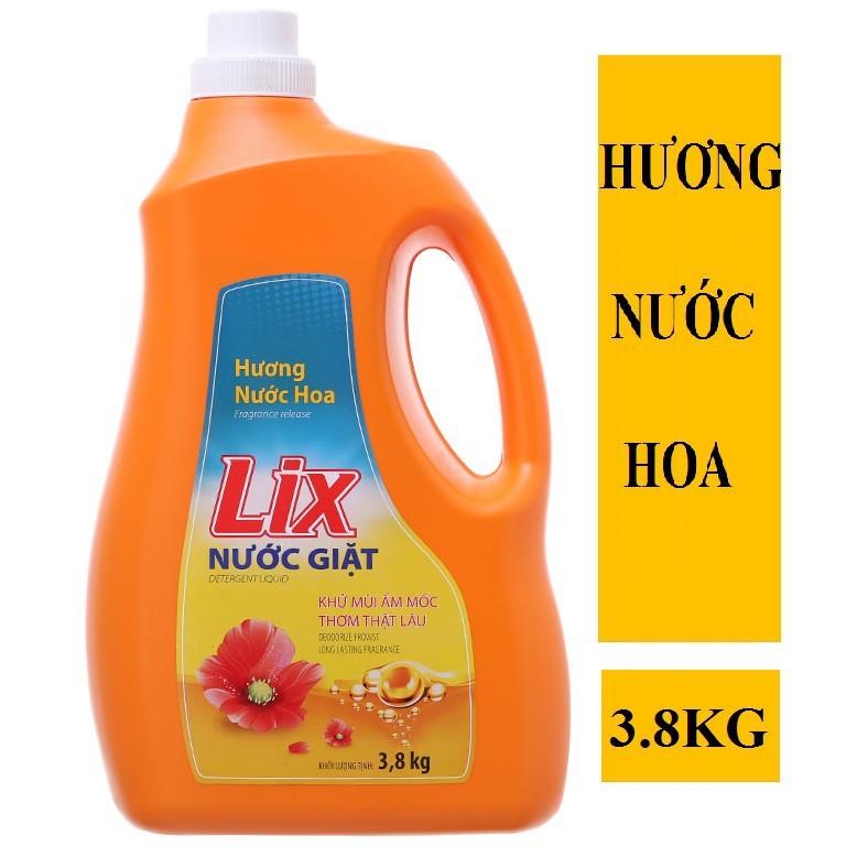 CAN NƯỚC GIẶT LIX 3,8 KG- VÀNG HƯƠNG HOA