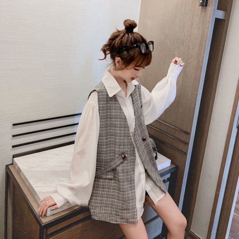 [HÀNG ODER ] - RẺ VÔ ĐỊCH - SET ÁO VEST + SƠ MI DÀI TAY SIÊU XINH