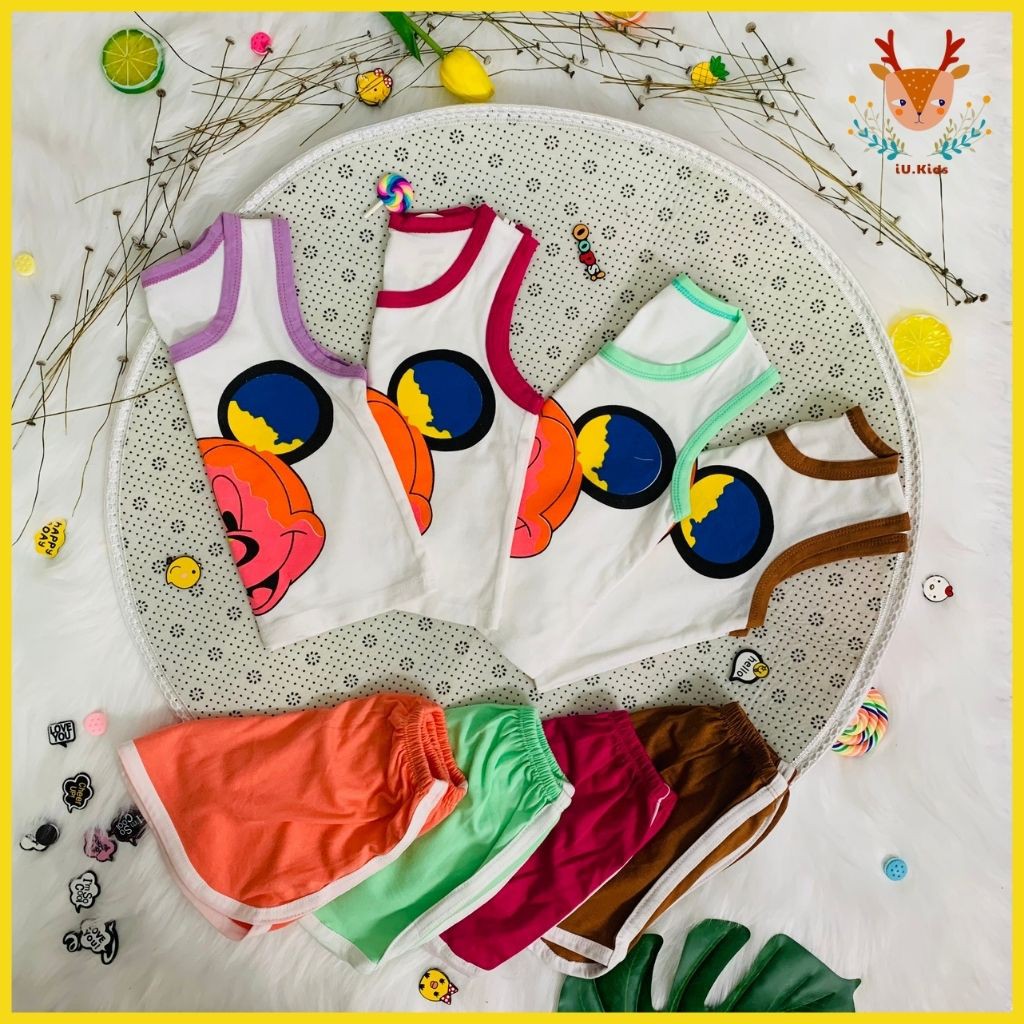 Thời trang quần áo trẻ em cao cấp giá rẻ dồ bộ sát nách thun cotton cho bé trai bé gái từ 8-22kg