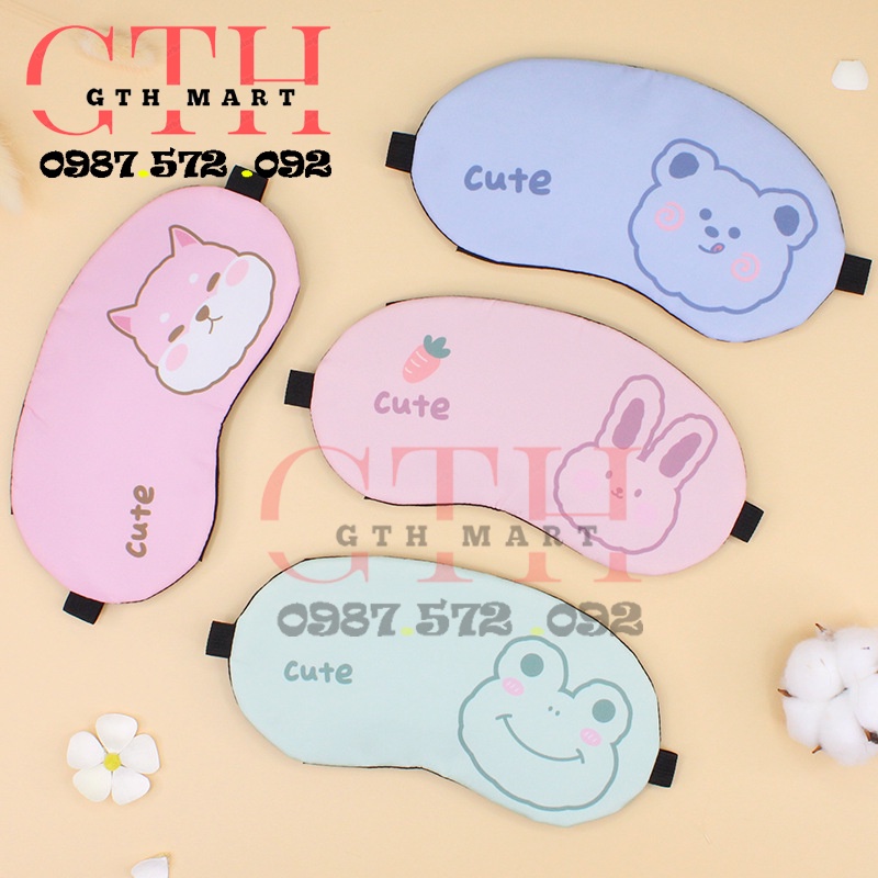 Bịt Mắt Che Mắt Ngủ , Mặt nạ băng giá .Có Túi Gel Massage,Hình Thú cute 09-GTH Mart