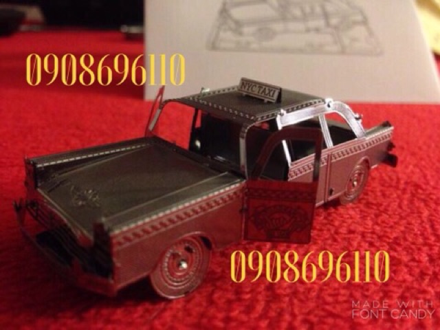 Đồ chơi lắp ráp, mô hình 3d kim loại , combo xe cổ điển và xe taxi, xếp hình