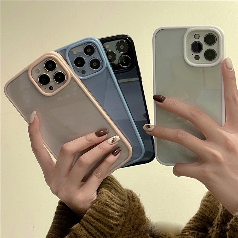 Ốp điện thoại màu trơn chống ố vàng cho compatible for iPhone 13 Pro Max/11 12 Pro Max/12 Mini/12 Pro/6/6S/7G/8G/7 8Plus/X/Xs/Xsmax/Xr