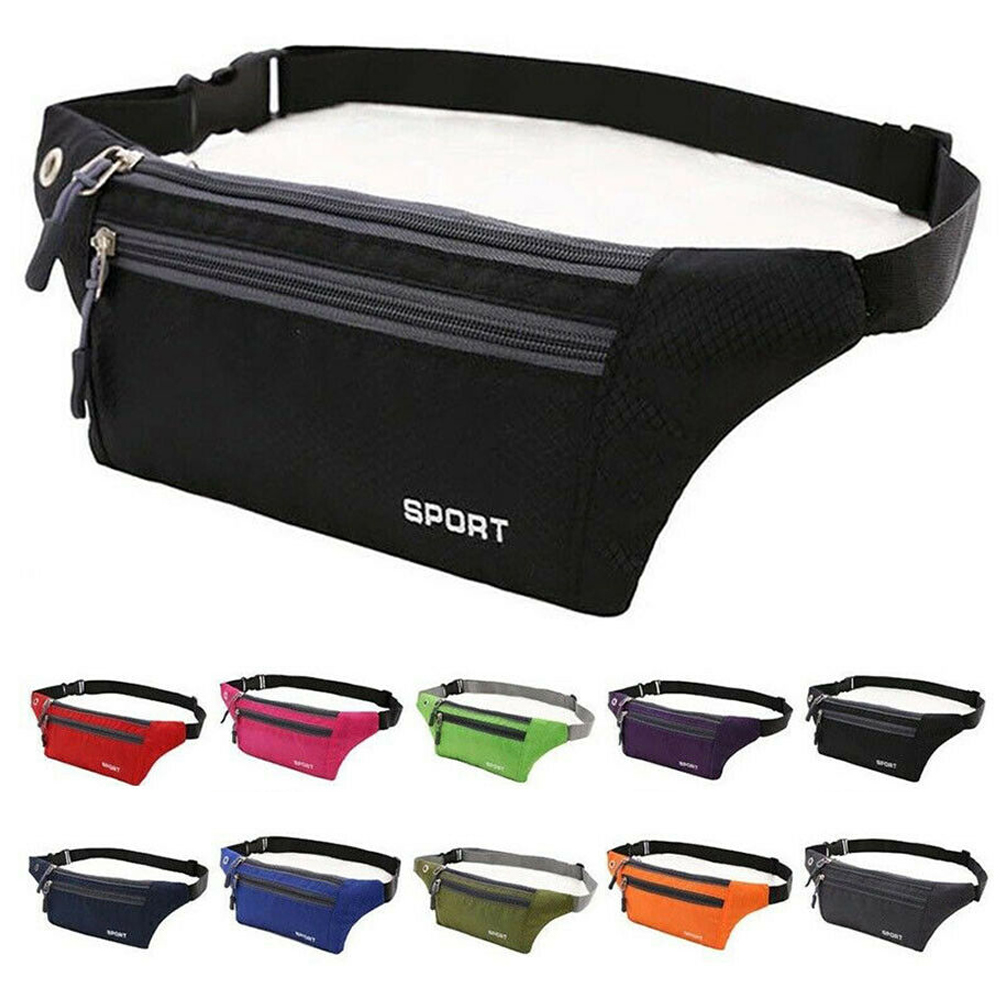 QQMALL Unisex Chest Handbag Nylon Mobile Phone Bag Running Belt Pack Travel Waterproof Lightweight with Adjustable Belt Outdoor Sport Waist Bag/Multicolor