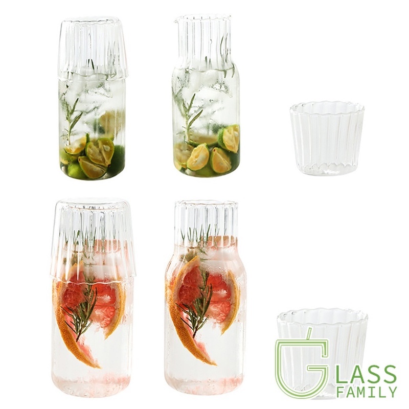 Set Bình Nước Thủy Tinh + Ly Uống Trà Sữa/Cà Phê/Trà Sữa