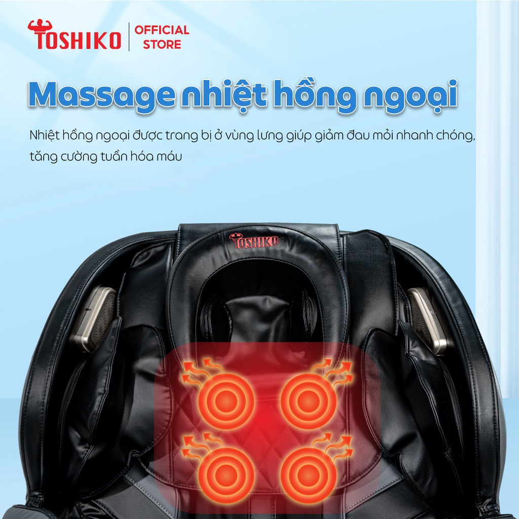 Ghế massage toàn thân Toshiko T9 công nghệ điều khiển giọng nói và con lăn di chuyển giúp thư giãn tại nhà