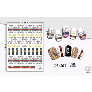 Sticker logo thương hiệu, hình dán móng hoạ tiết logo thương hiệu trang trí móng