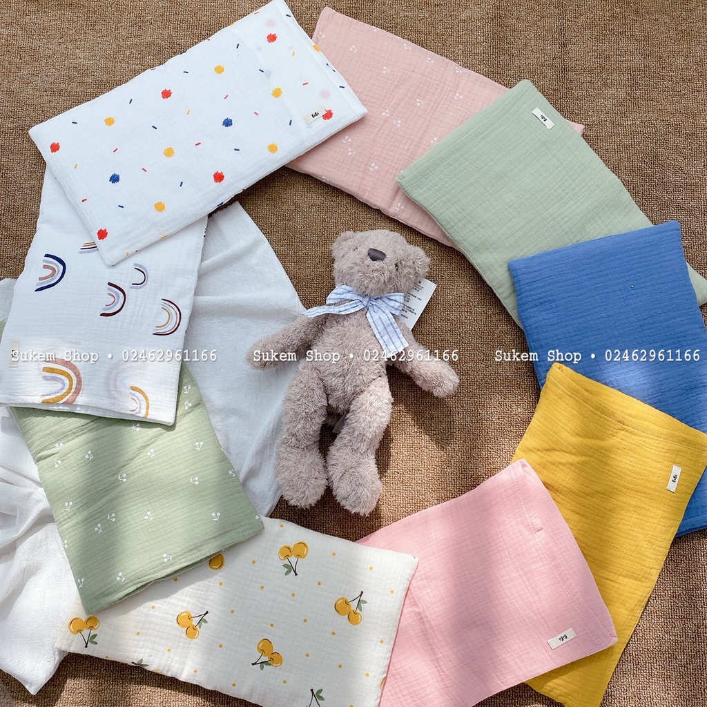 Gối Xô Sơ Sinh Mỏng BéBé/Gối Xô Cho Bé Sơ Sinh Siêu Xinh, Siêu Thoáng,Siêu Thấm Hút 20x35cm