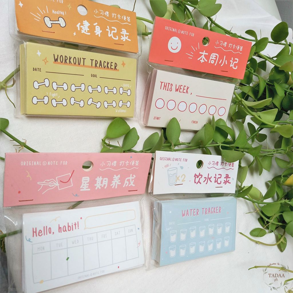 Giấy note , ghi chú lên kế hoạch theo tháng, checklist, planner dễ thương cute