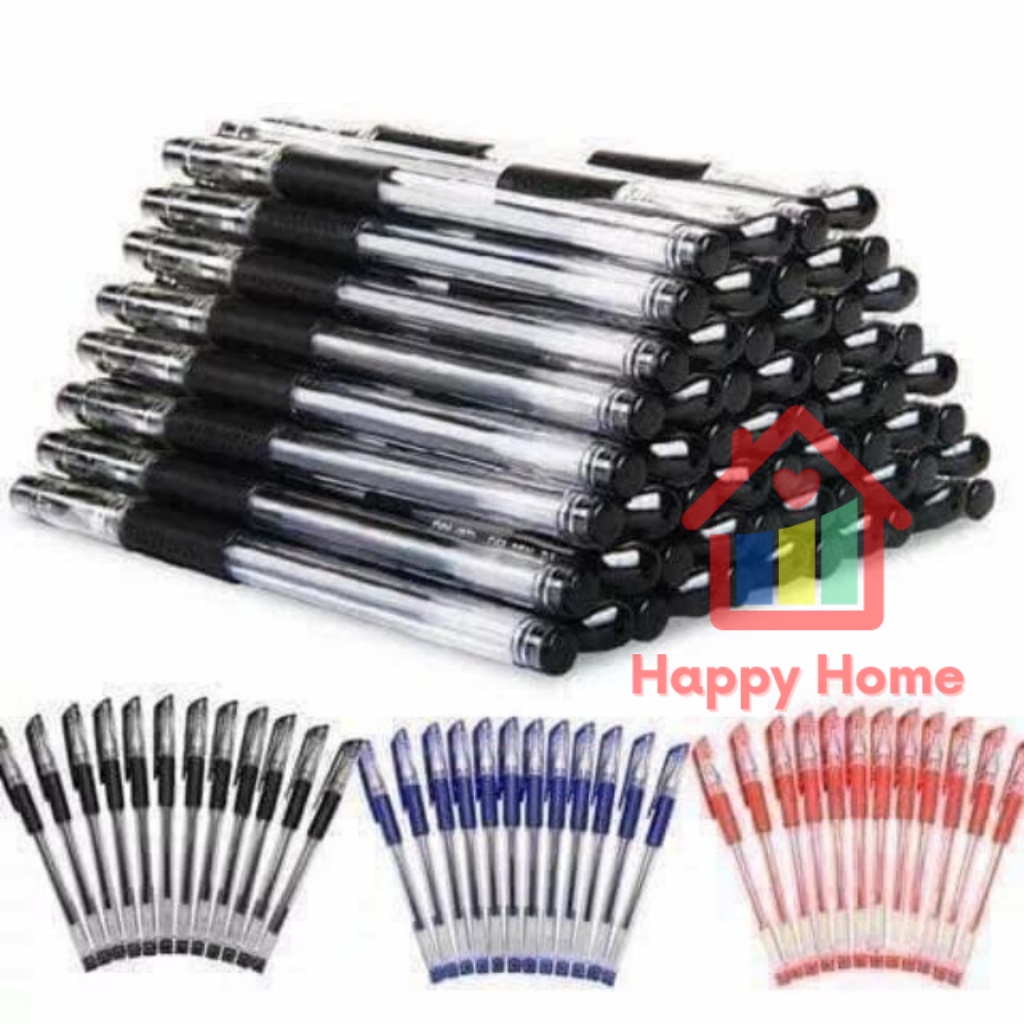Bút bi nước văn phòng mực đen đều nét đẹp Happy Home