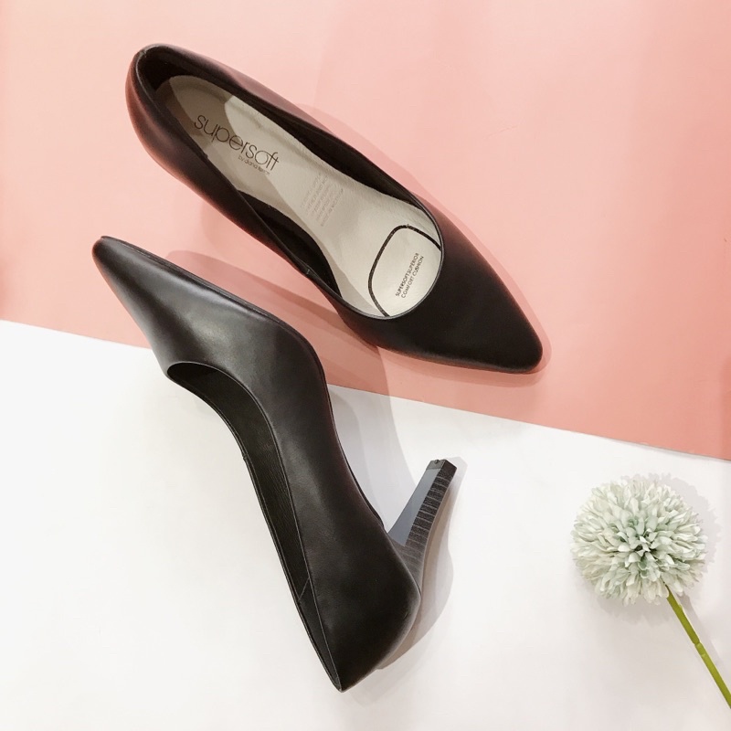 Giày cao gót Supersoft gót trụ 7cm da thật  kèm ảnh chụp thật