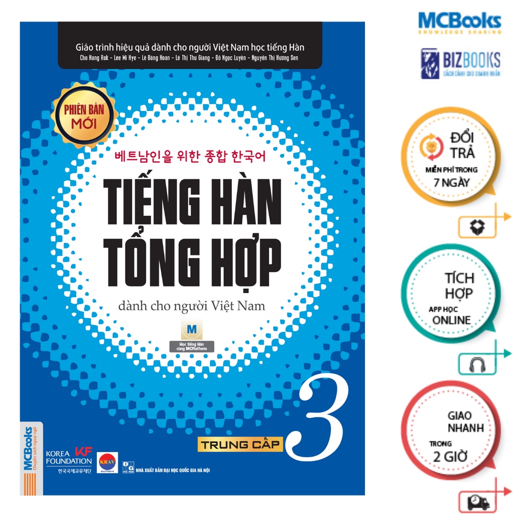 Sách - Combo Tiếng Hàn Tổng Hợp Dành cho Người Việt Nam - trung cấp 3 và 4 sách bài học ( đen trắng ) Mcbooks