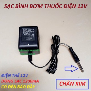 Sạc 3 chân bình acquy xe máy 12v bình bơm phun tưới cây có đèn báo sạc đầy bình