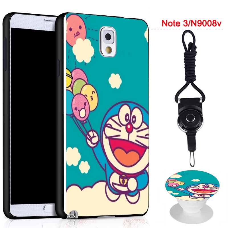 Ốp điện thoại silicon mềm chống sốc chống va chạm có giá đỡ túi khí hình Doraemon cho Samsung Galaxy Note 3/N9006/N9005