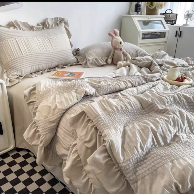 Set Chăn Ga Đũi Nhăn Mềm, Set Chăn Hè - Nhiều Màu Sắc ( shinbedding)