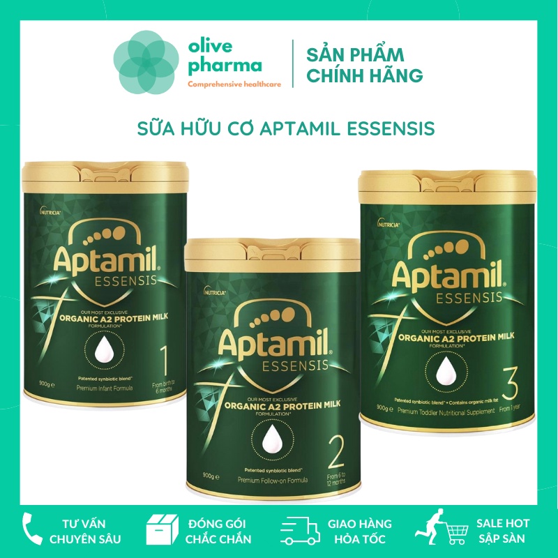 Sữa Aptamil Essensis Số 3, 2,1 Dòng Sữa Hữu Cơ Organic Tăng Đề Kháng Hộp 900G Nhập Khẩu Nội Địa Úc Hàng Bay Air Date Mới