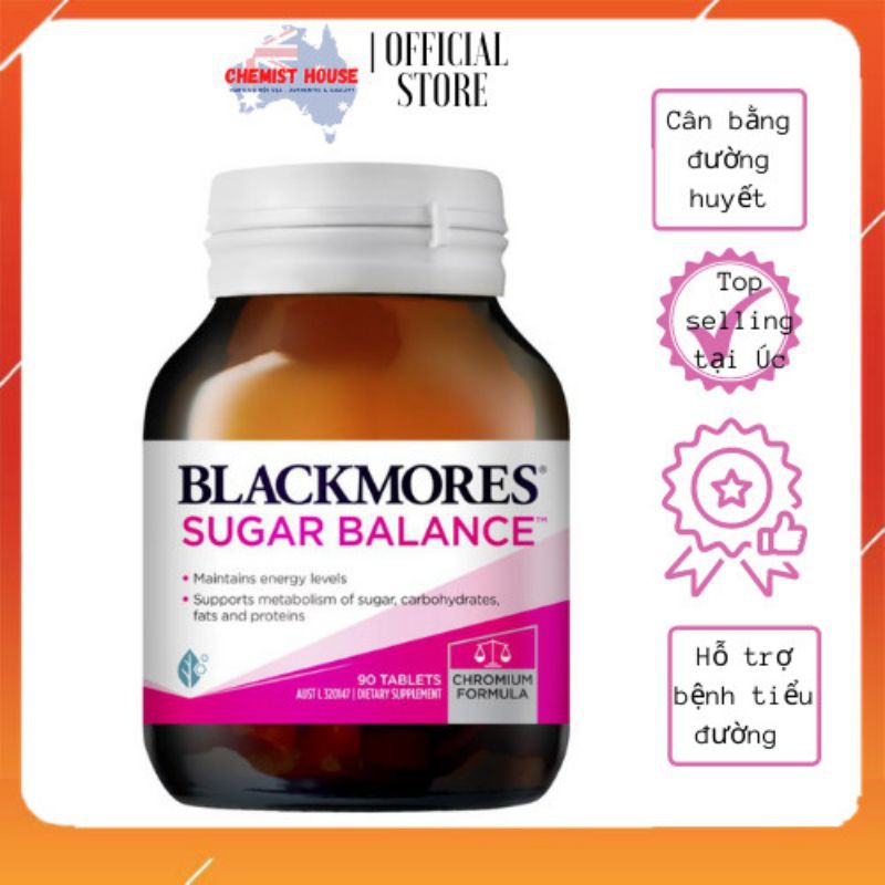 [Hàng Chuẩn ÚC] Blackmores Sugar Balance - Viên uống cân bằng đường huyết 90 viên DATE 2023