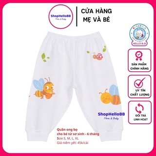 Size bé 3-7kg - Quần Sơ Sinh ong bọ QL0388 trắng HELLO B&B- HELLO BB
