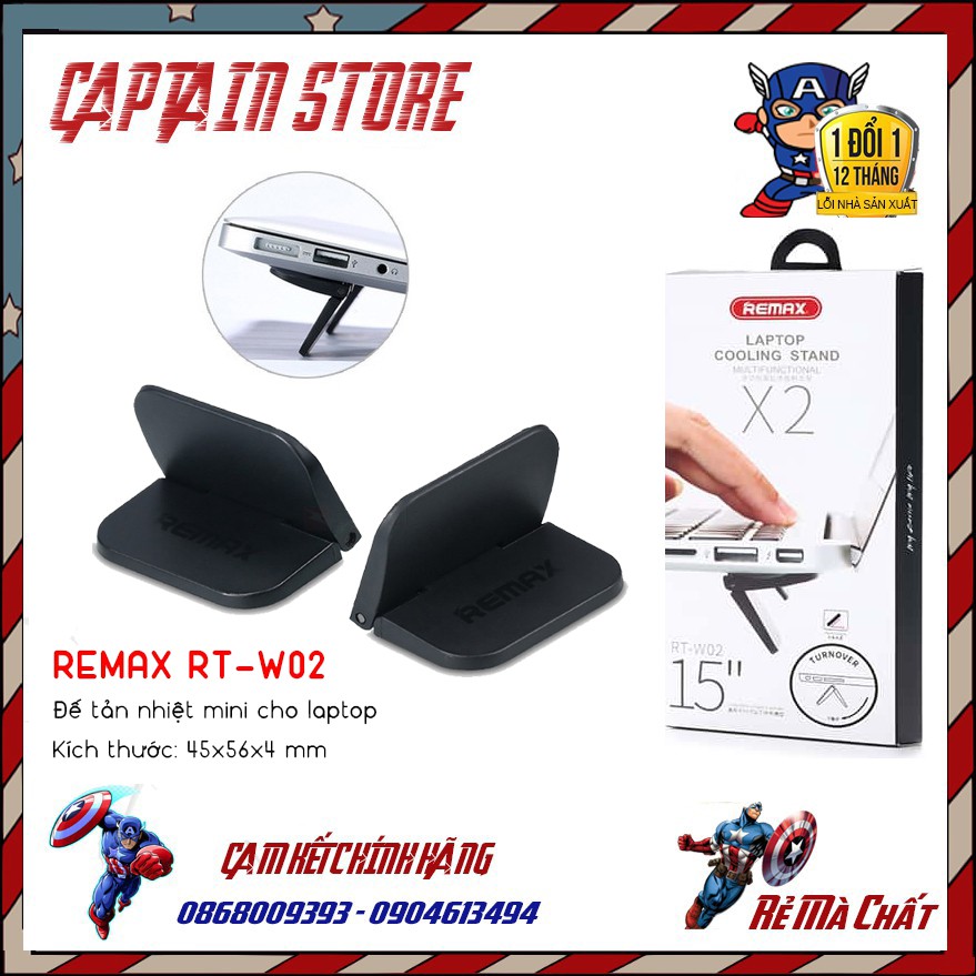 Đế tản nhiệt Laptop Remax RT-W02 , tản nhiệt macbook , laptop , gọn nhẹ tiện lợi - Captainstoree