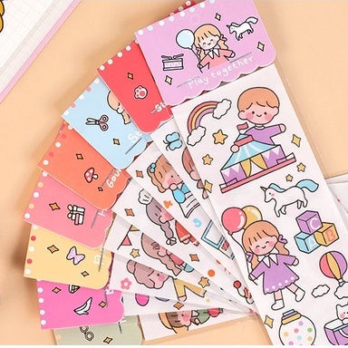 Sticker Hoạt Hình Nhiều Mẫu Dễ Thương - Dải Sticker Đơn
