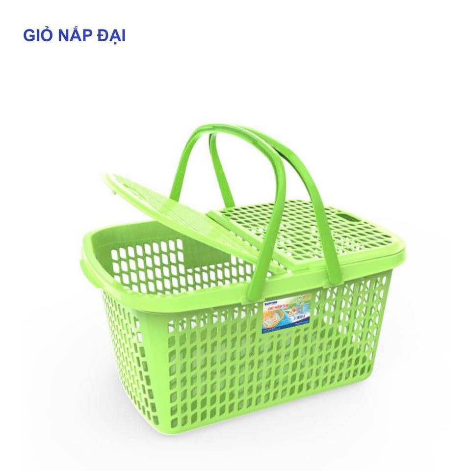 Giỏ nhựa Duy Tân có nắp loại Đại (cho chọn màu)