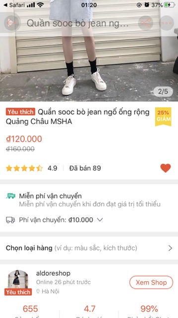 Quần short jean nữ ngố ống rộng quần đùi bò Ulzzang (sẵn) MSHA