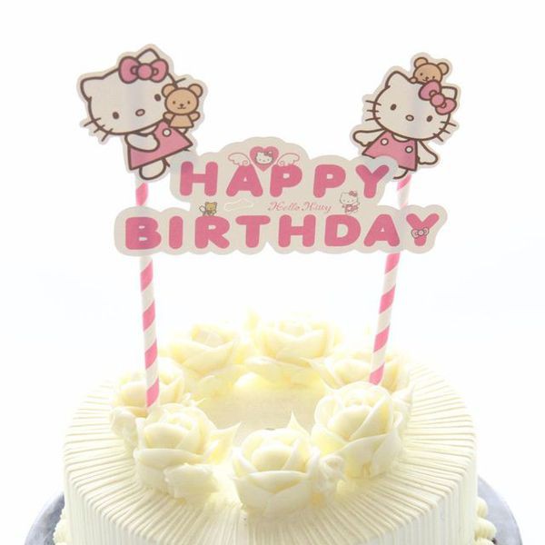 Topper cắm bánh HPBD hoạt hình
