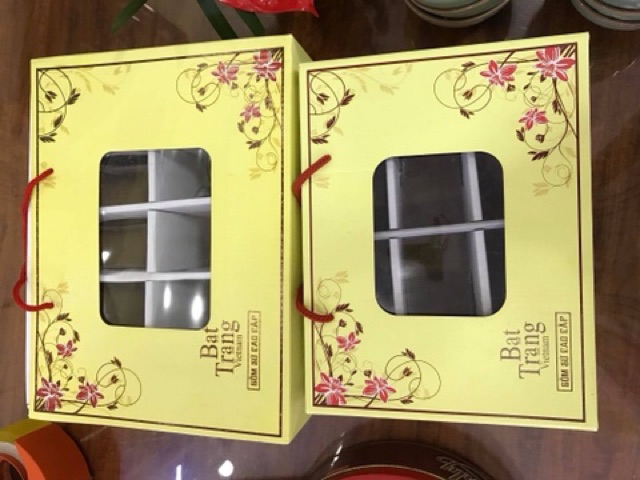 Bộ 6 bát cơm phong cách hiện đại gốm Bát Tràng (kèm hộp đựng làm quà biếu tặng)