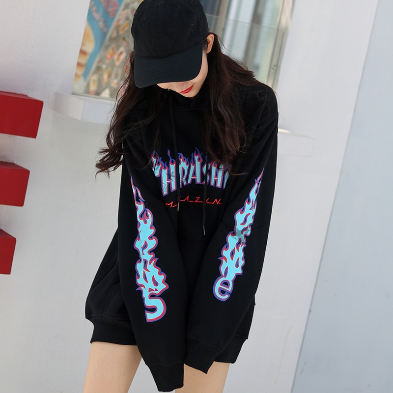 Áo Hoodie có mũ trùm in họa tiết chữ THRASHER phong cách cổ điển dễ phối đồ cho nam và nữ #TW07 | BigBuy360 - bigbuy360.vn
