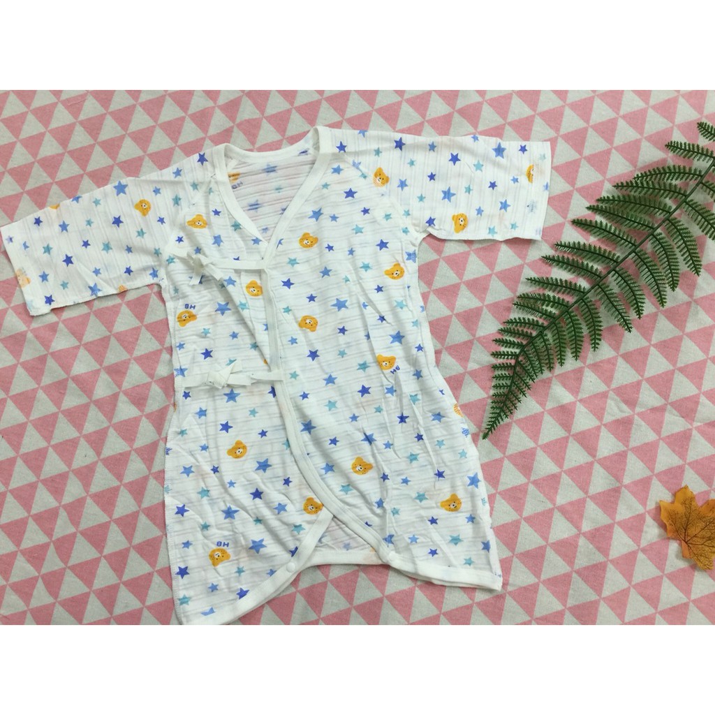 Body yukata dài tay MS Mombaby cho bé buộc dây chất cotton mềm co giãn 7-10kg