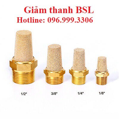 Giảm thanh BSL, giảm âm khí nén đầy đủ kích thước ren giá sỉ - phụ kiện máy nén khí