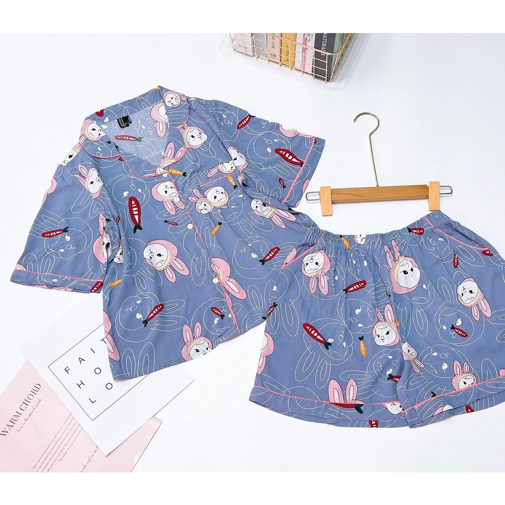 Đồ bộ Pyjama đùi vải tole babydoll F21 (42-68kg)