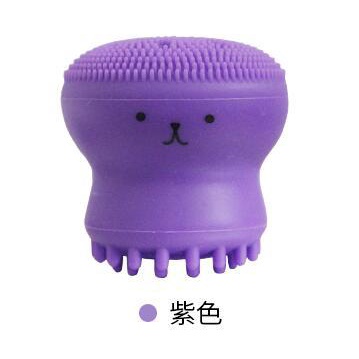Cọ Rửa Mặt Bằng Silicone 5.5cm x 5.5cm Hình Mực Xinh Xắn