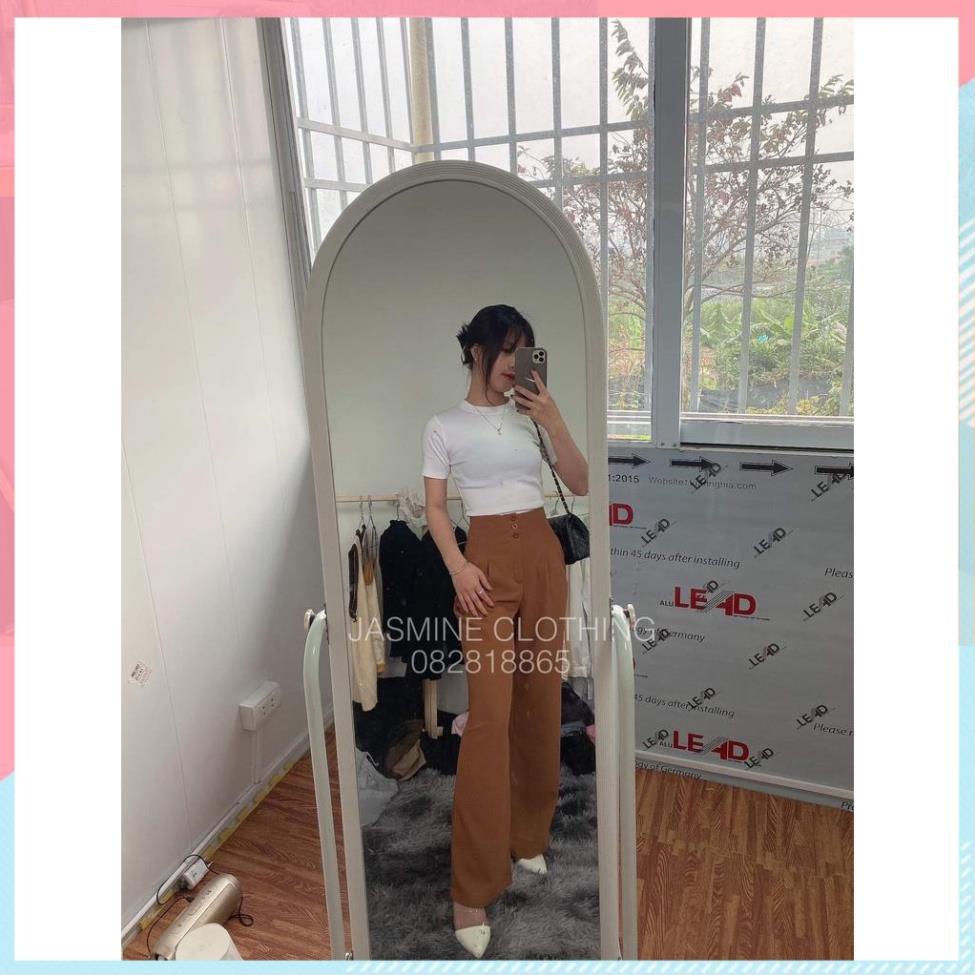 Quần Suông Ống Rộng 3 Nút Cạp Cao- Quần Culothes Cạp Cao 3 Nút ống Rộng Chất Đẹp-mã 99
