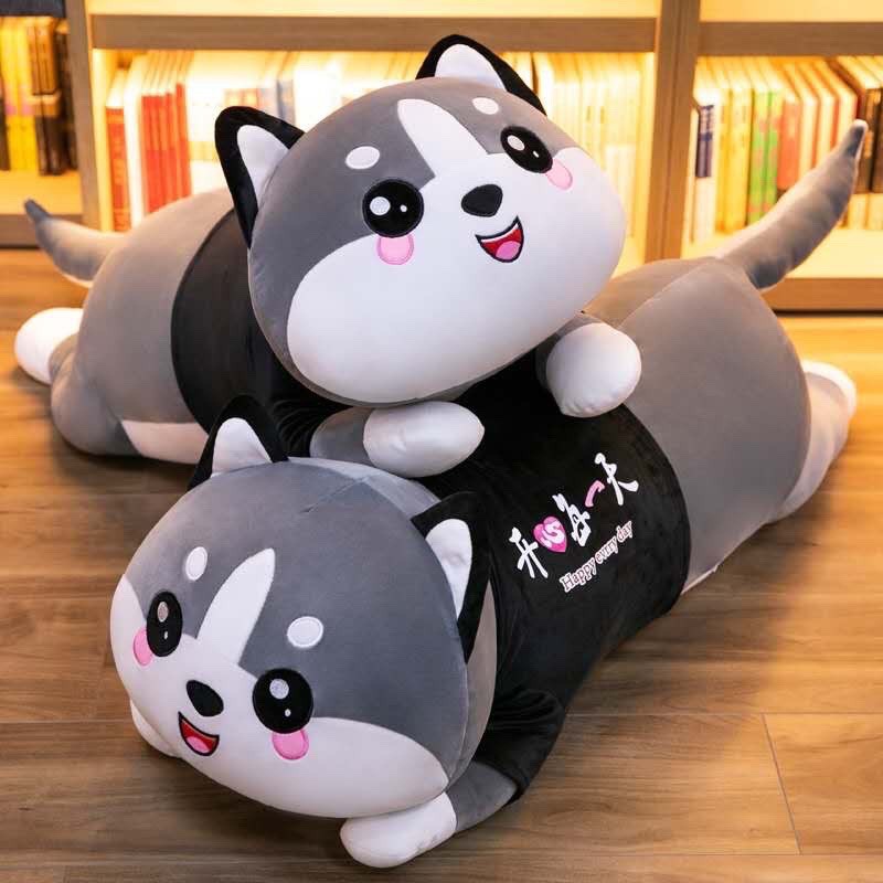Gấu Bông Mèo Bông Alaska Siêu Mềm Êm Mịn, Thú Bông Mèo Bi Husky  Xám Siêu to khổng lồ, chất liệu vải  nhung Hàn quốc