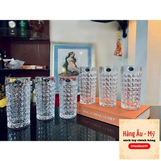 Bộ bình nước pha lê cao cấp bohemia diamond gồm bình 1250ml, set 6 cốc 260ml - cam kết nhập từ đức sản xuất tại séc
