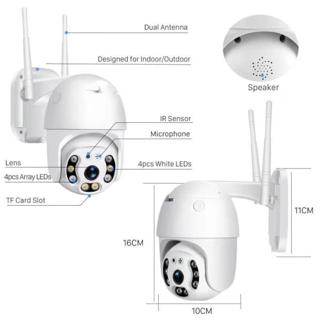 Camera ip icsee wifi Ngoài trời xoay 2.0MP H265X | BigBuy360 - bigbuy360.vn