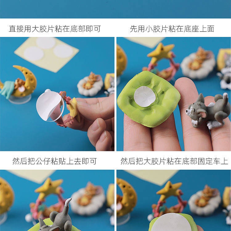 Mô hình mèo Tom và chuột Jerry dễ thương trang trí nội thất xe hơi/ cửa hàng đồ chơi/ bảng điều khiển trung tâm ô tô