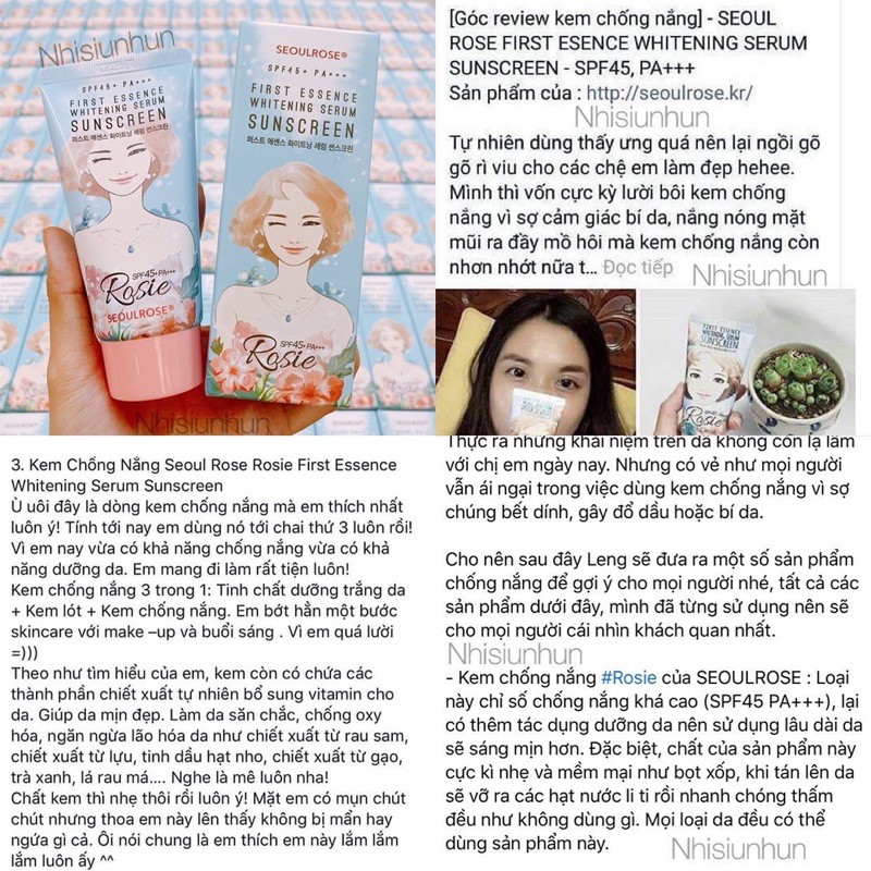 Kem chống nắng Rosie First Essence Whitening Serum Sunscreen