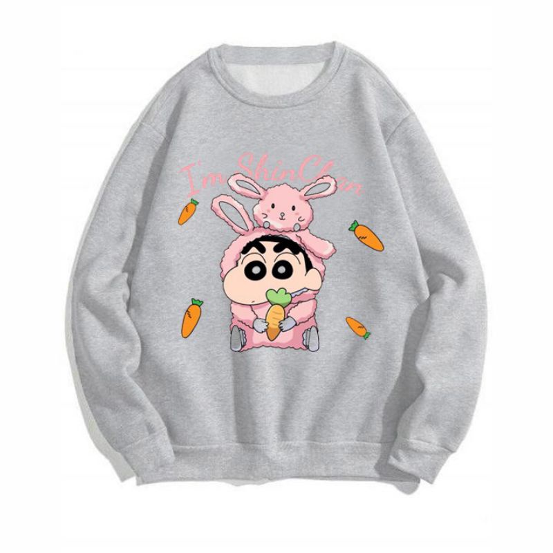 Áo sweater unisex nỉ in nhiều màu shin bút chì size35-70kg
