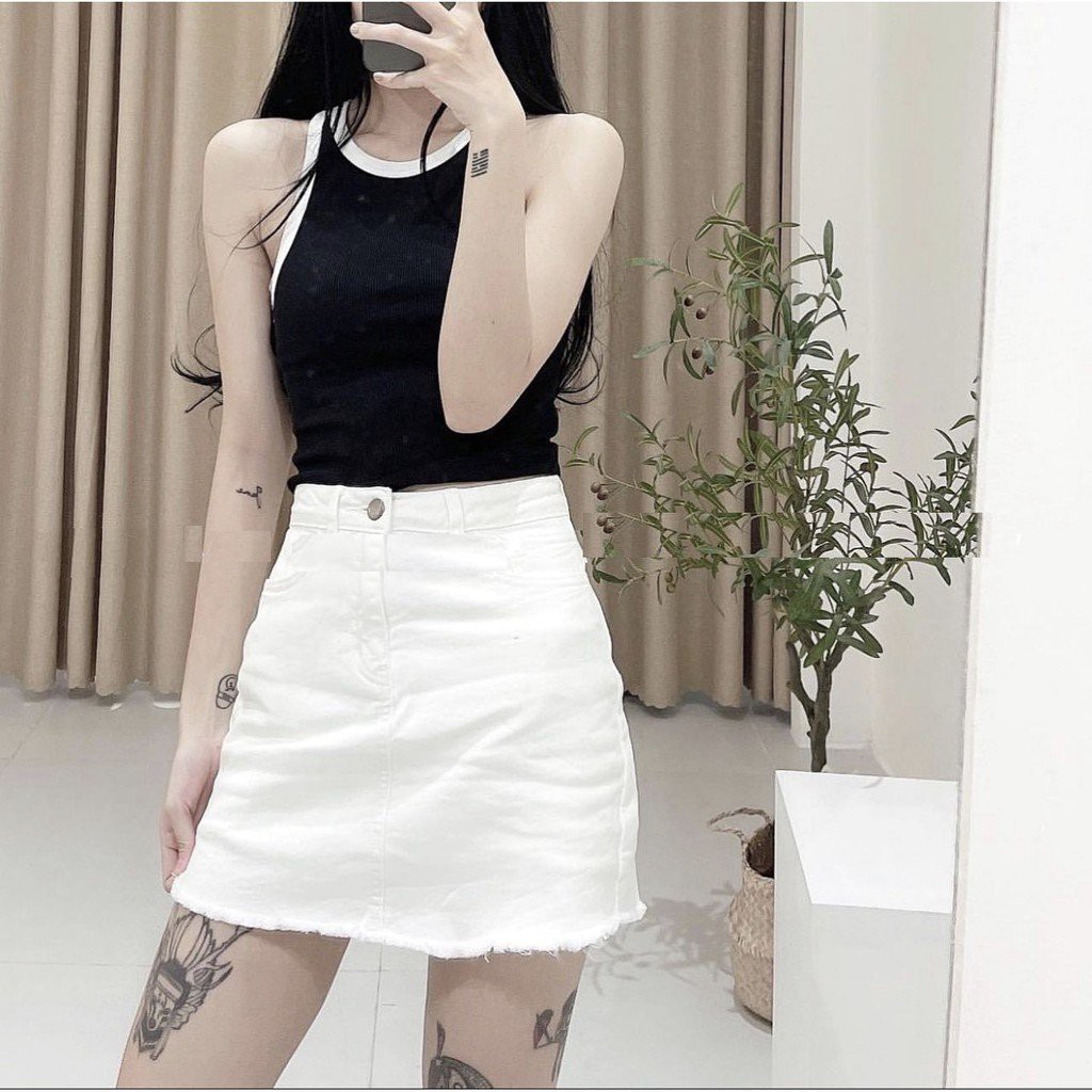 Áo 3 lỗ nữ croptop ôm body viền kiểu ngược chất thun gân mềm mát - CUTEZOO