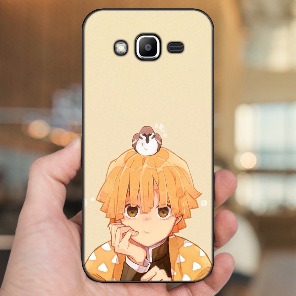 Ốp lưng Samsung J2 Prime, J3 2016, J5 2015 viền đen in hình Zenitsu Kimetsu no Yaiba