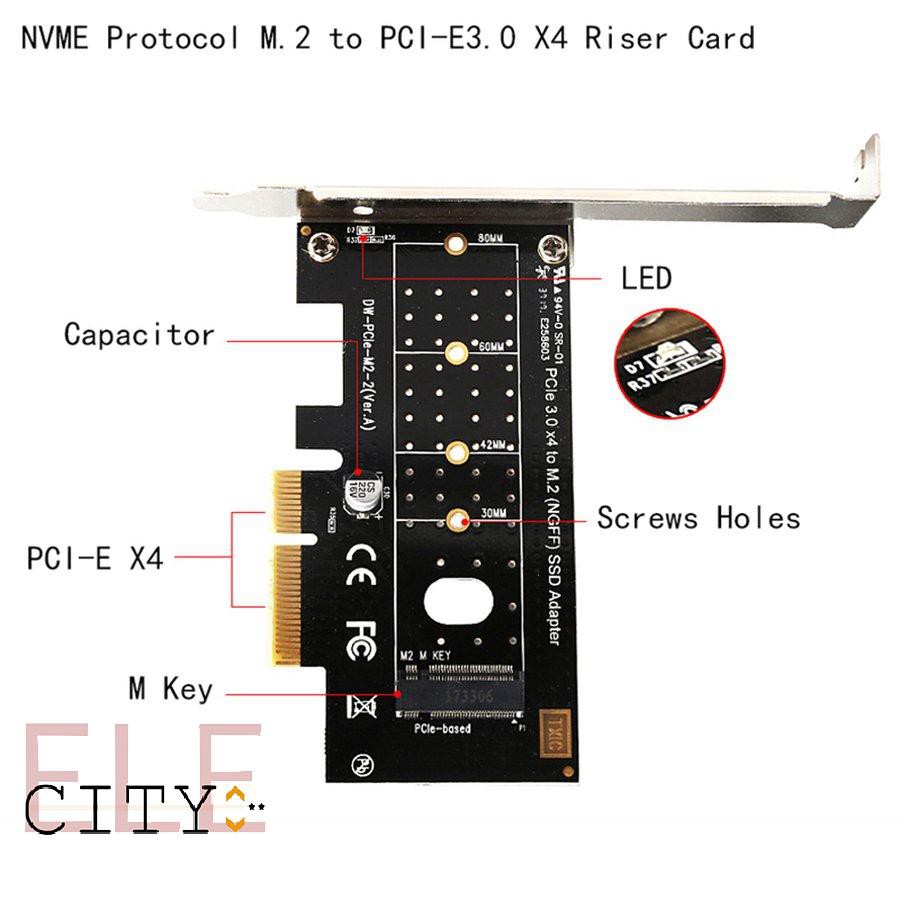 Card Chuyển Đổi 22ele M.2 Nvme Ssd Ngff Sang Pcie 3.0 X4 Adapter M Key Speed 6gbps