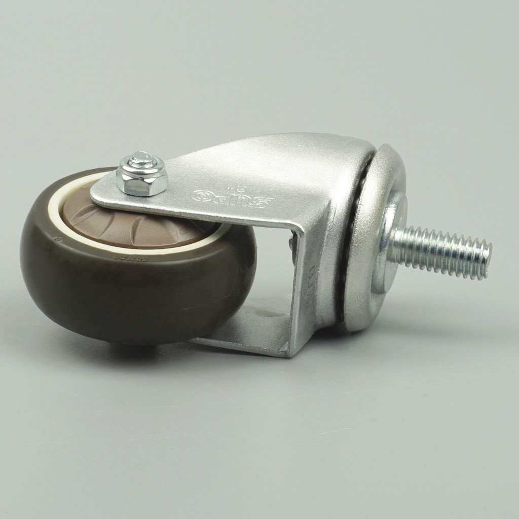 Bánh xe SUPO 50x21 Cao su mềm, cọc vít M10