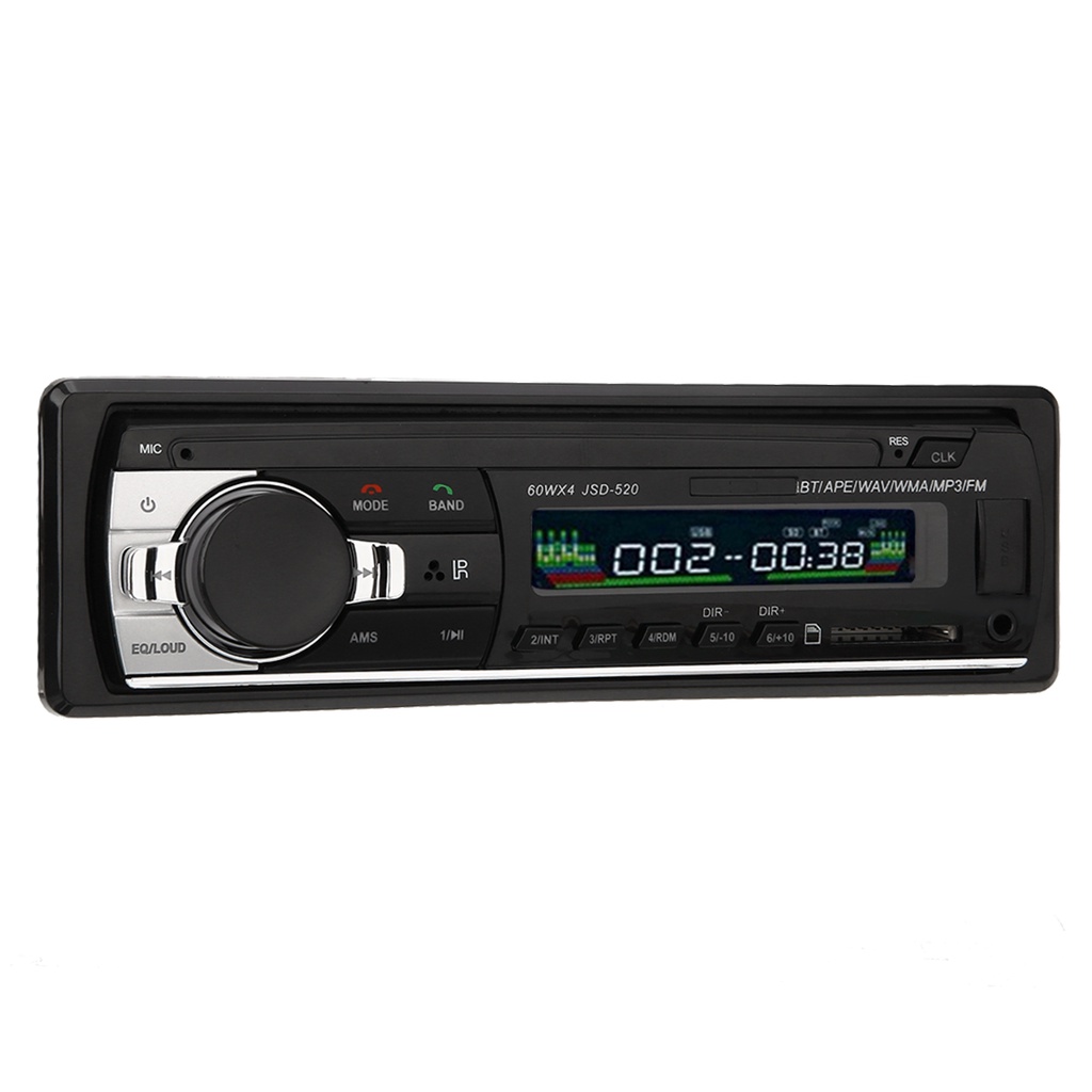 Máy Nghe Nhạc MP3 JSD-520 12-24V 12Pin Bluetooth 60Wx4 FM Radio Stereo Có Cổng USB / SD Cho Xe Hơi