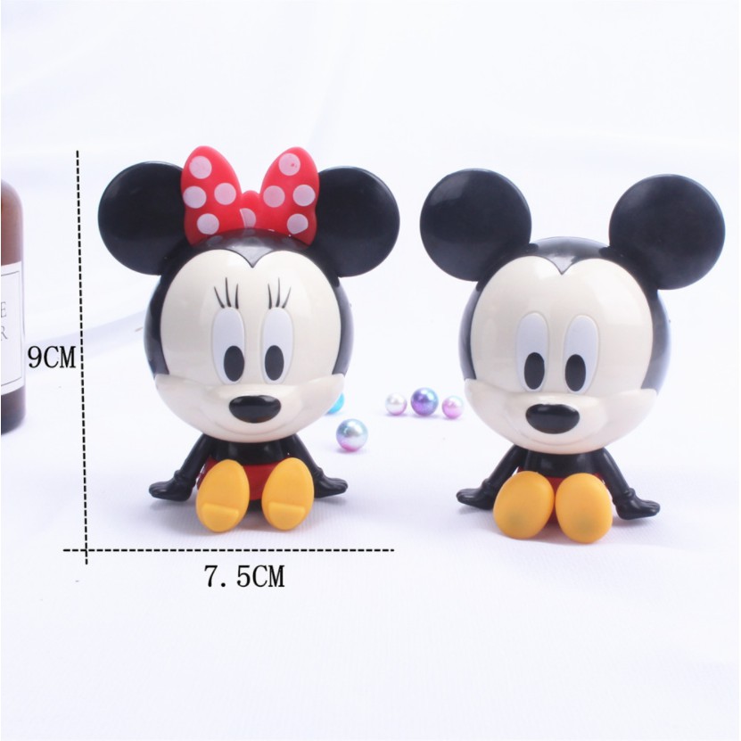 Bộ 2 chuột Mickey vịt Donal trang trí bánh kem, đồ chơi chuột Mickey vịt Donal